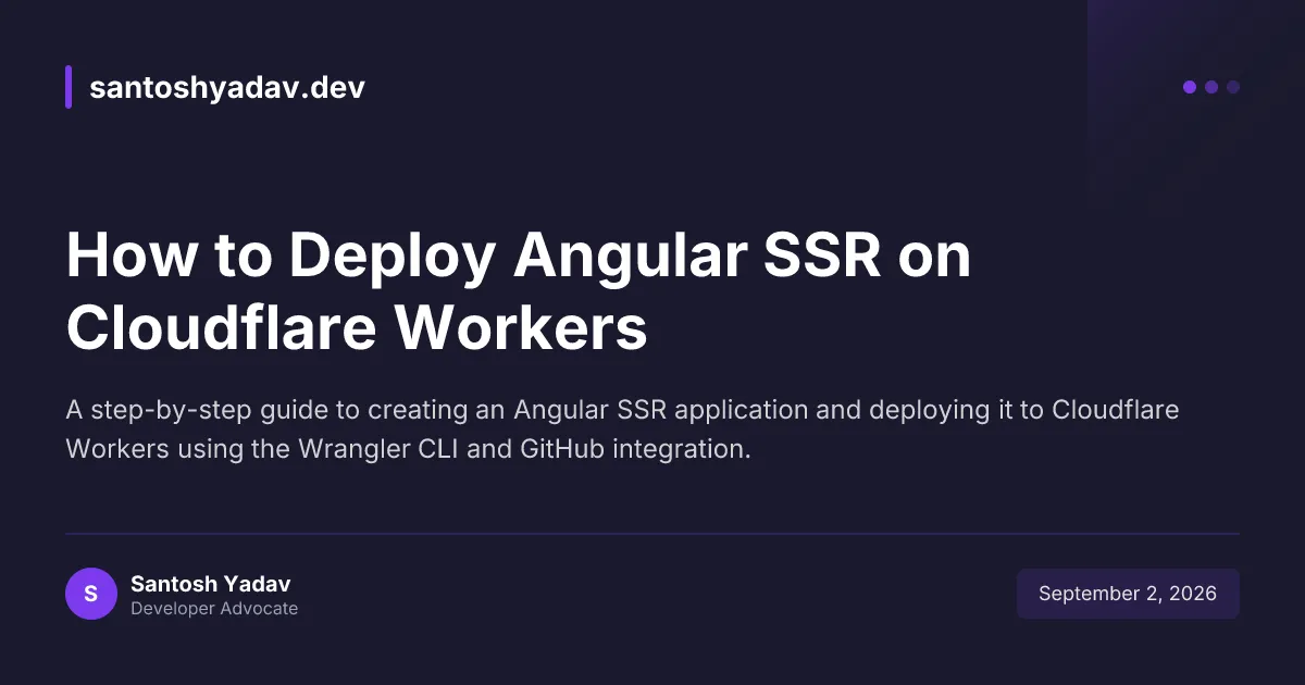 How to Deploy Angular SSR on Cloudflare Workers
